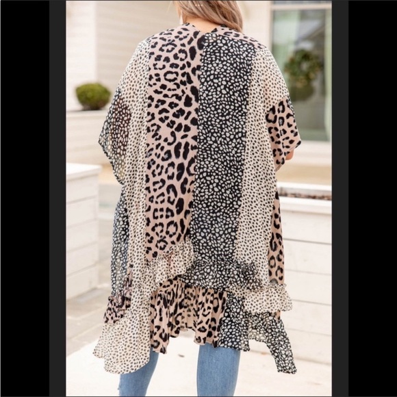#27 Plus Size Leopard & Animal Print Ruffle Kimono/Duster * - Picture 2 of 11